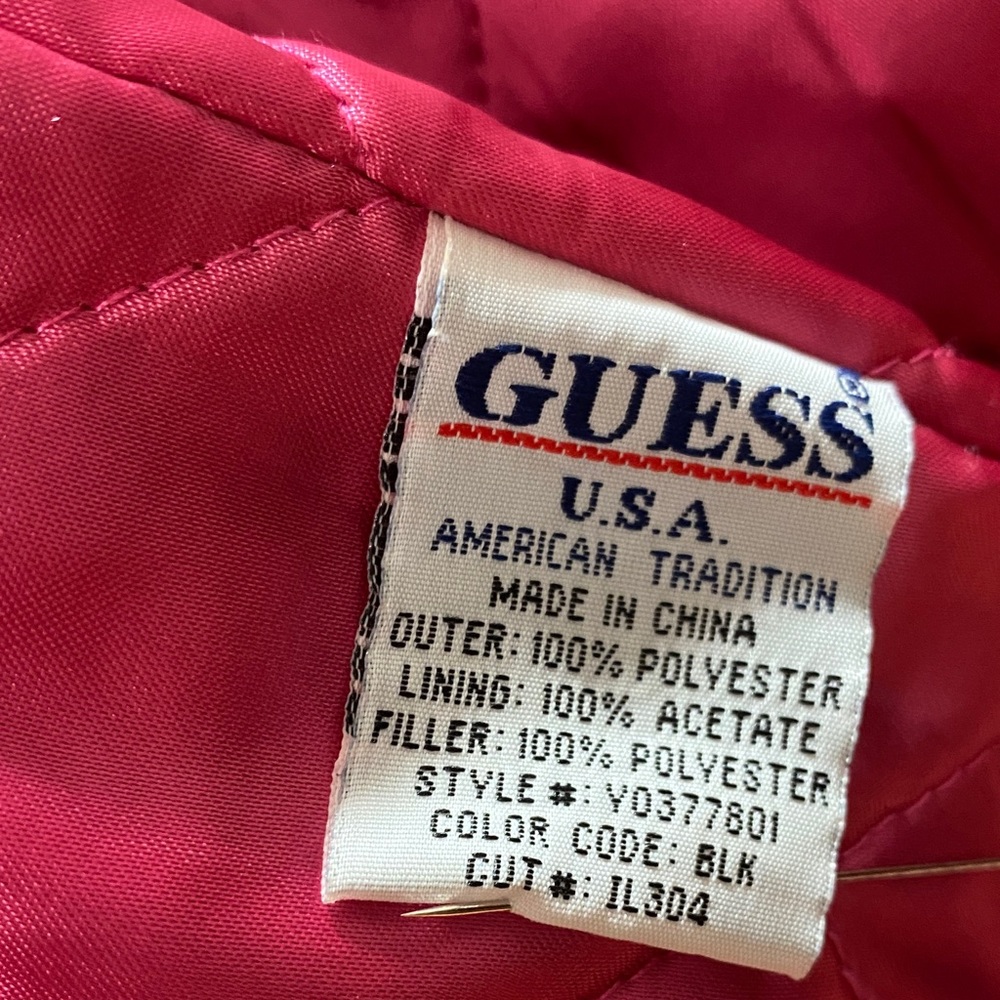 VINTAGE "GUESS" WOMEN'S BLACK & GRAY SNAKE PRINT COAT - size M - Picture 5 of 8